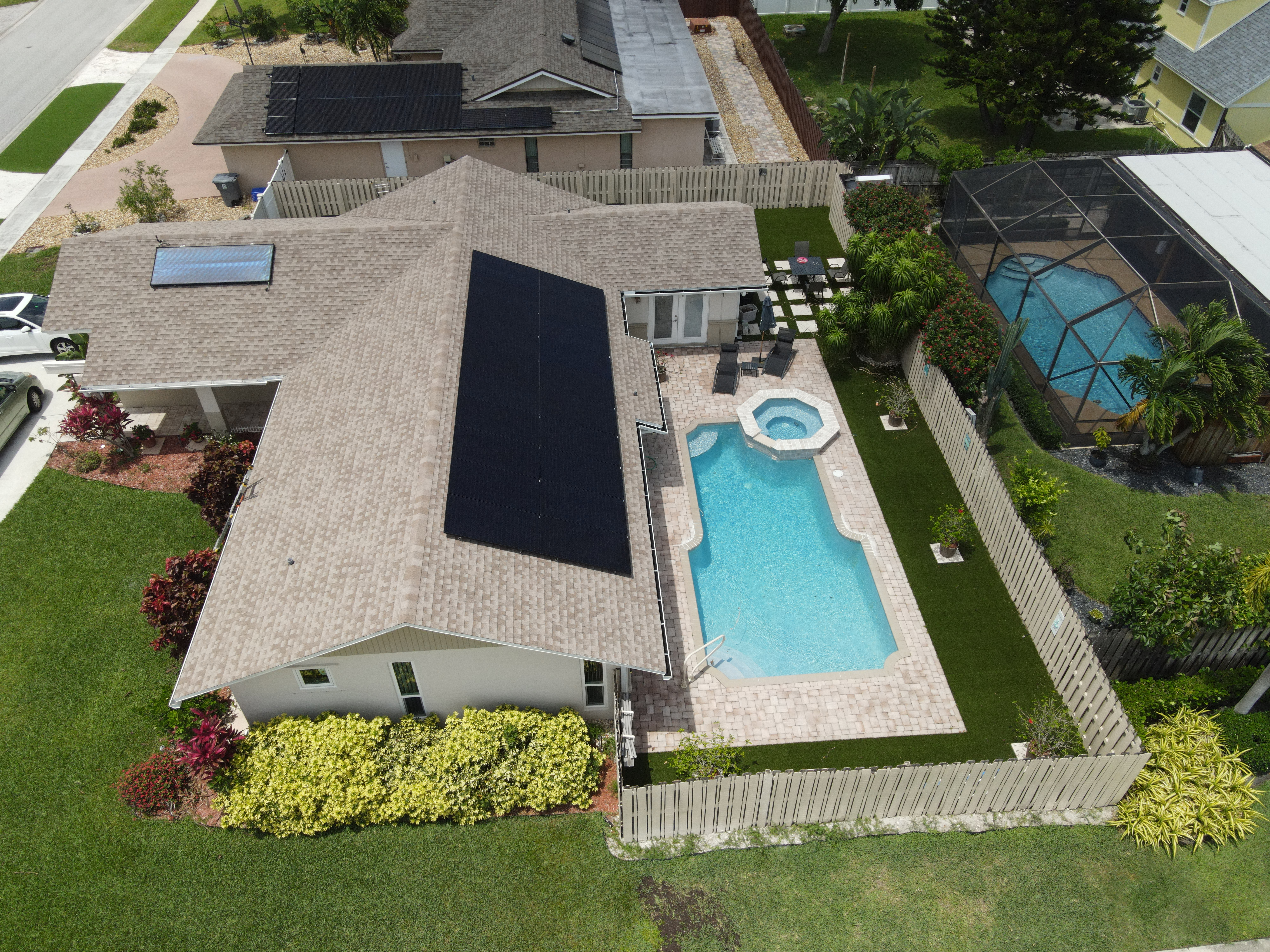 House with solar panels on roof